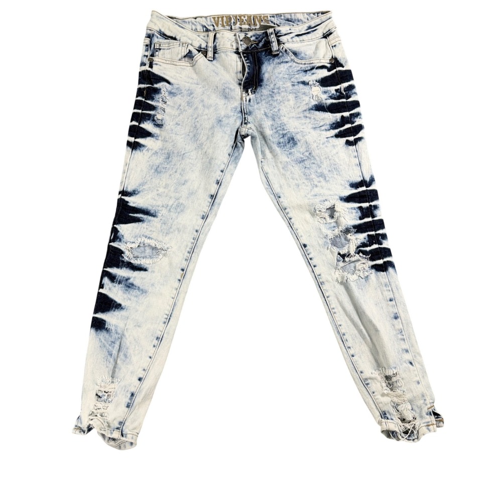Light Blue Acid Wash Distressed Women’s Jeans